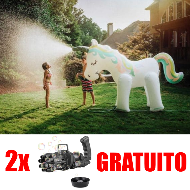 Unicorno spara-acqua gigante (+ 2X Macchina per bolle di sapone GRATUITO)