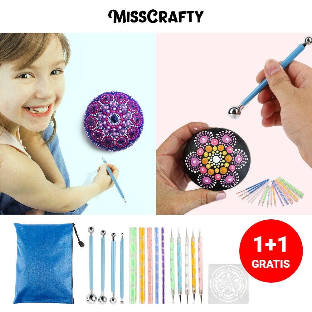 MISSCRAFTY® Set di Pittura Mandala 1+1 GRATIS
