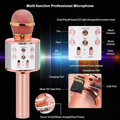 Microfono karaoke bluetooth senza fili SINGIRL - immagine 5