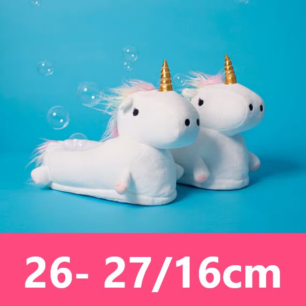 Ciabatte di peluche per bambini con unicorni a LED