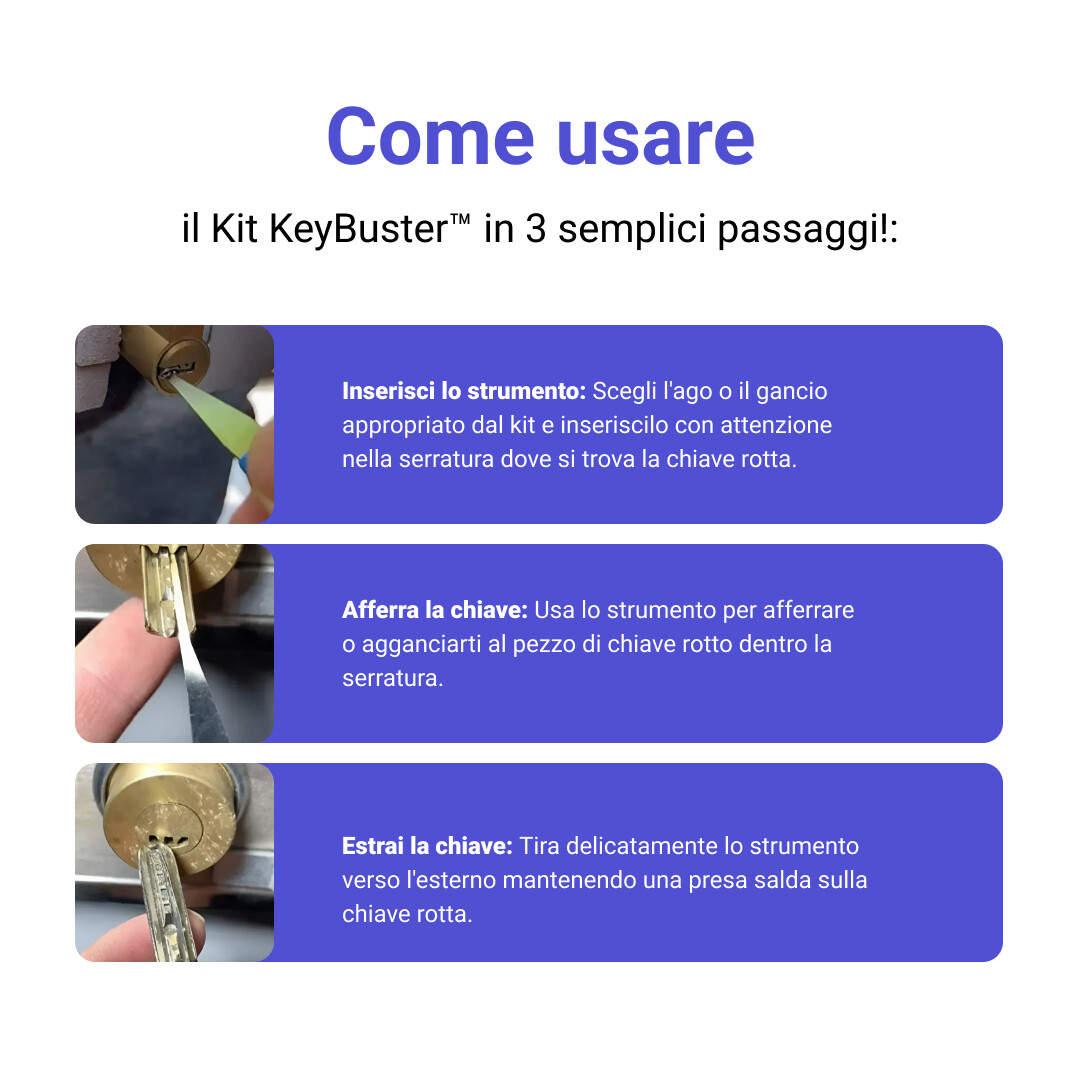KeyBuster™ Kit per l'Estrazione di Chiavi Rotte - immagine 5