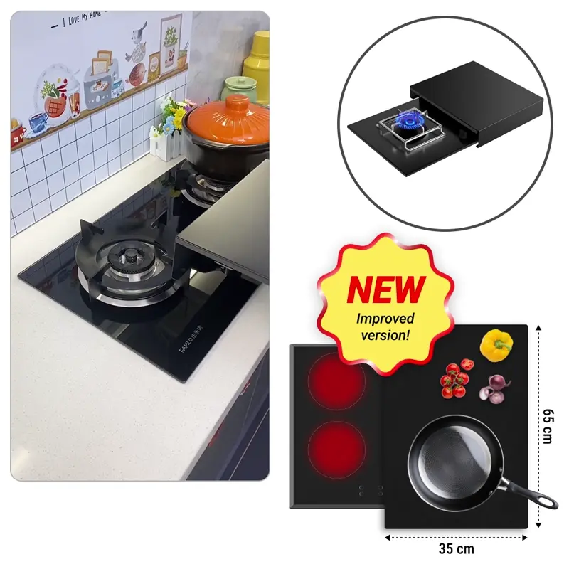 COPERCHIO PER FORNELLI A GAS SHELFYSTOVE™ (Dimensioni: 65 x 35 x 7 cm)