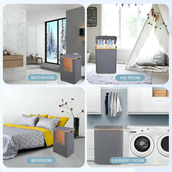 LaundryEase™ - Cesto portabiancheria con tre scomparti - immagine 4