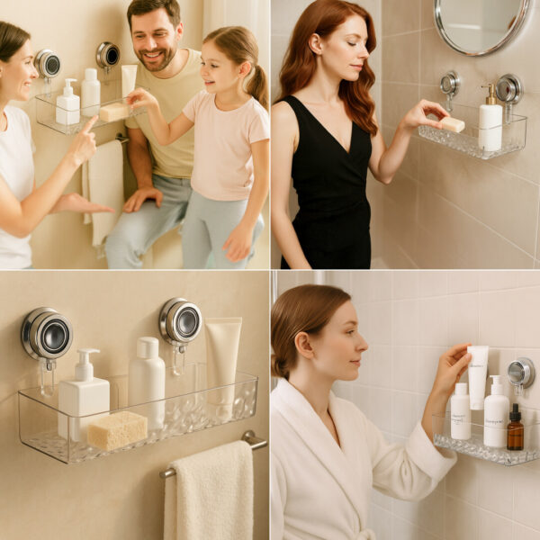 Cestello a ventosa trasparente LotionRack™ - immagine 2