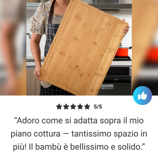BambooCraft™ -  Tagliere in Bambù Extra Large con Gambe Rimovibili - immagine 7