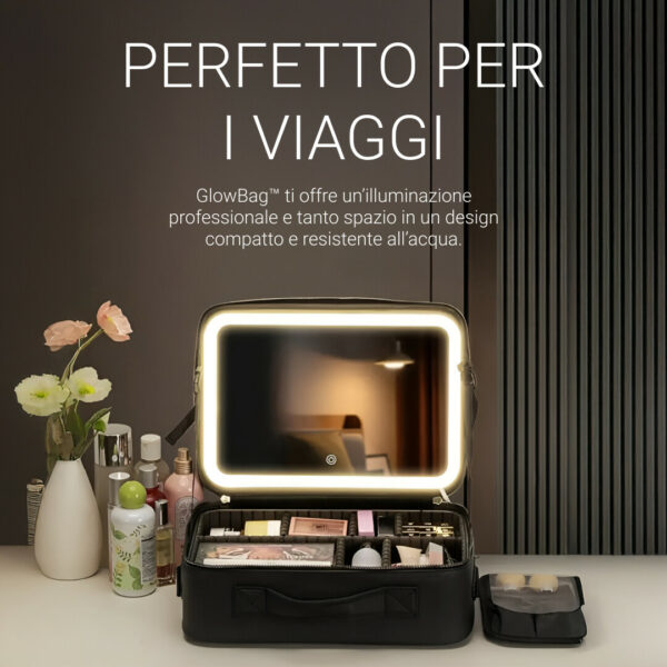 GlowBag™ - Pochette da trucco portatile con specchio illuminato - immagine 2