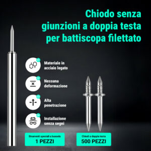 Alternative view of Naox™ - Set di 500 chiodi doppi per battiscopa con attrezzi