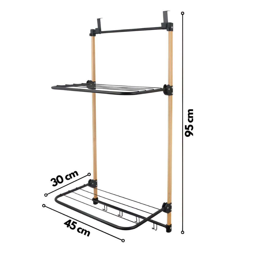 Hanrox™ – Stendibiancheria da Porta in Faggio e Acciaio - immagine 6