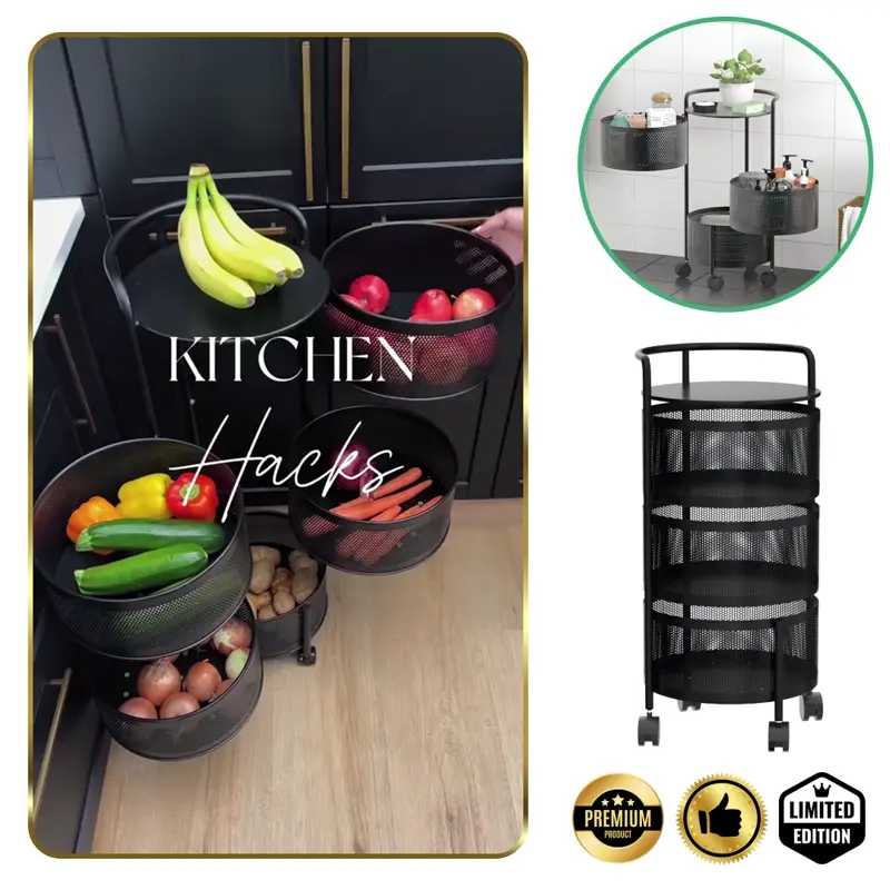 SpinRack™ - Organizer rotante in metallo a 3 livelli