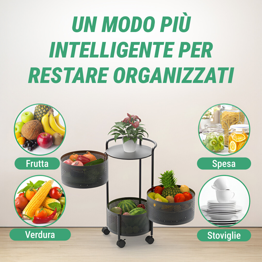 SpinRack™ - Organizer rotante in metallo a 3 livelli - immagine 2