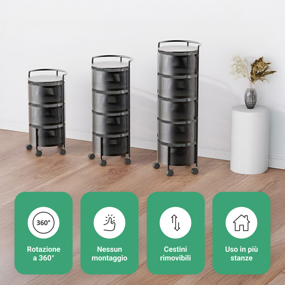 SpinRack™ - Organizer rotante in metallo a 3 livelli - immagine 5