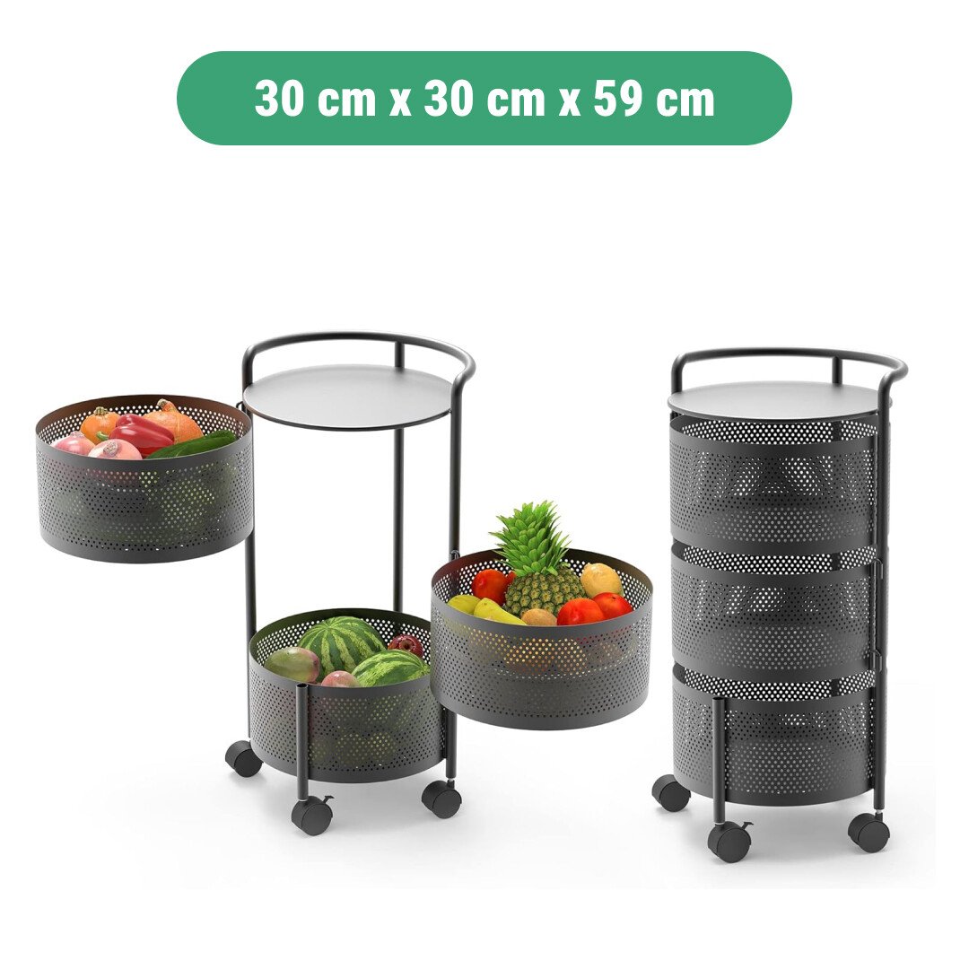 SpinRack™ - Organizer rotante in metallo a 3 livelli - immagine 7