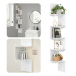 Conera™ – Mensola Angolare da Parete a 5 Ripiani Galleggiante