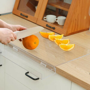 Tavola™ – Tagliere in Acrilico con Contenitore per Scarti e Bordo da Banco