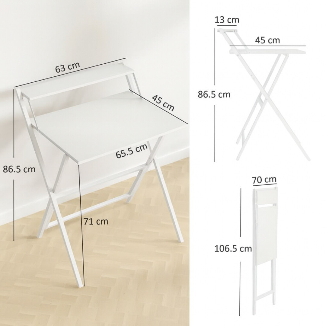 FoldioLift – Scrivania Pieghevole Compatta con Ripiano - immagine 6